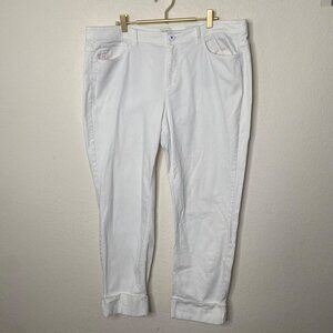 J. Jill Denim Authentic Fit Cropped Pants Womens Size 14T White Casual‎